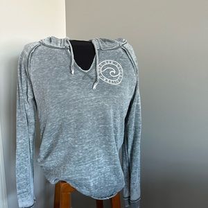Gray women’s pullover Hoodie with white print